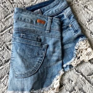 Jolt Crochet Jean Shorts